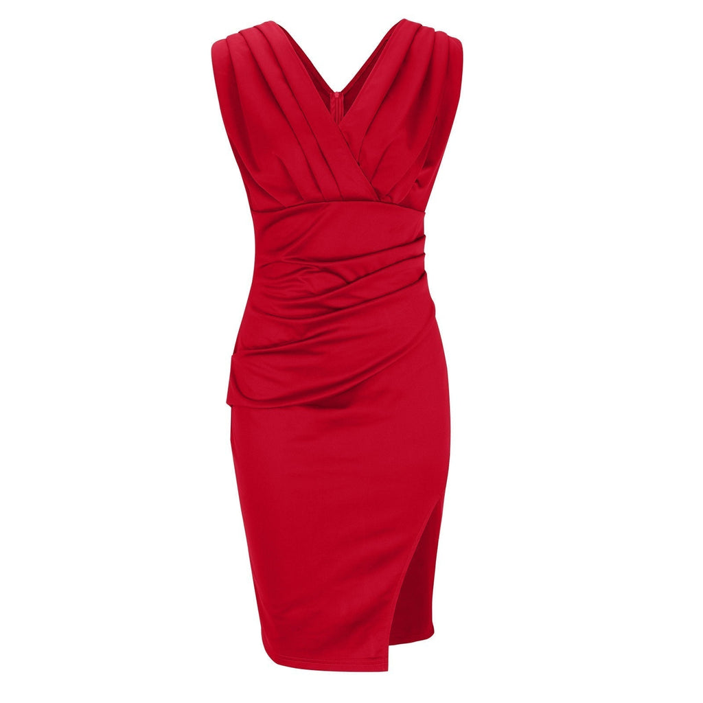Georgina | V-Neck Slit Dress