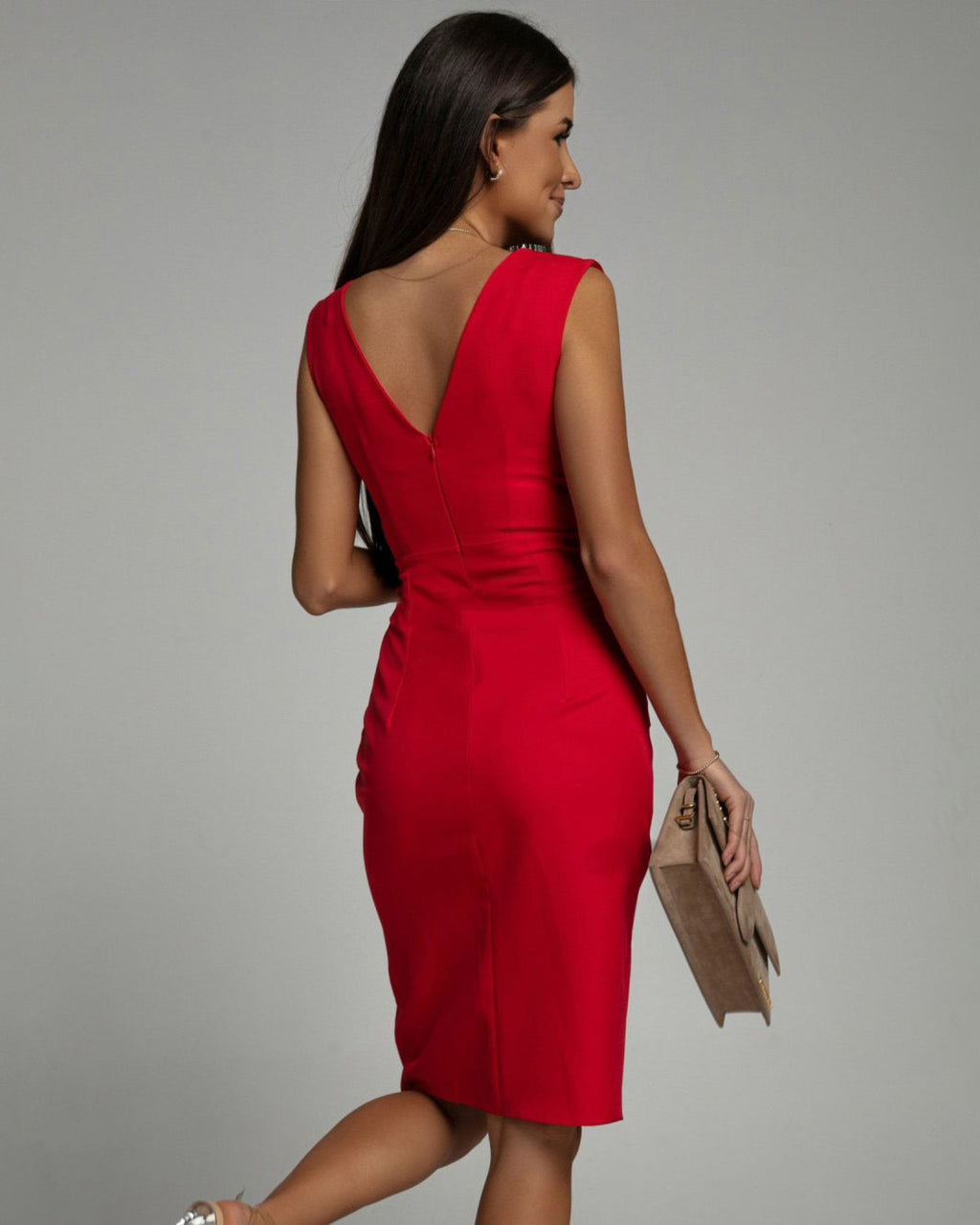 Georgina | V-Neck Slit Dress
