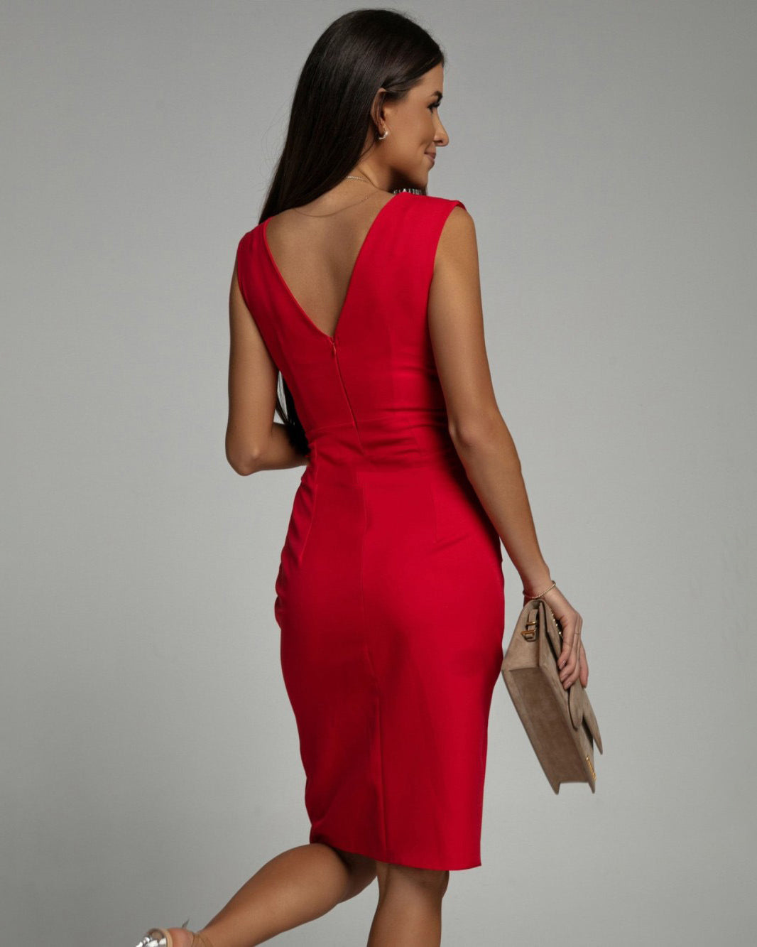 Georgina | V-Neck Slit Dress