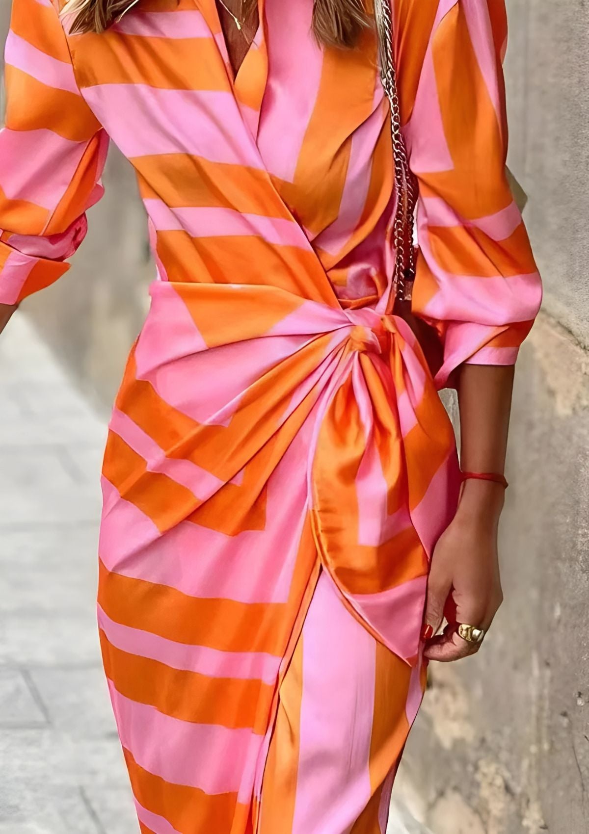 Zyra | Printed Waist-Cinching Shirt Dress