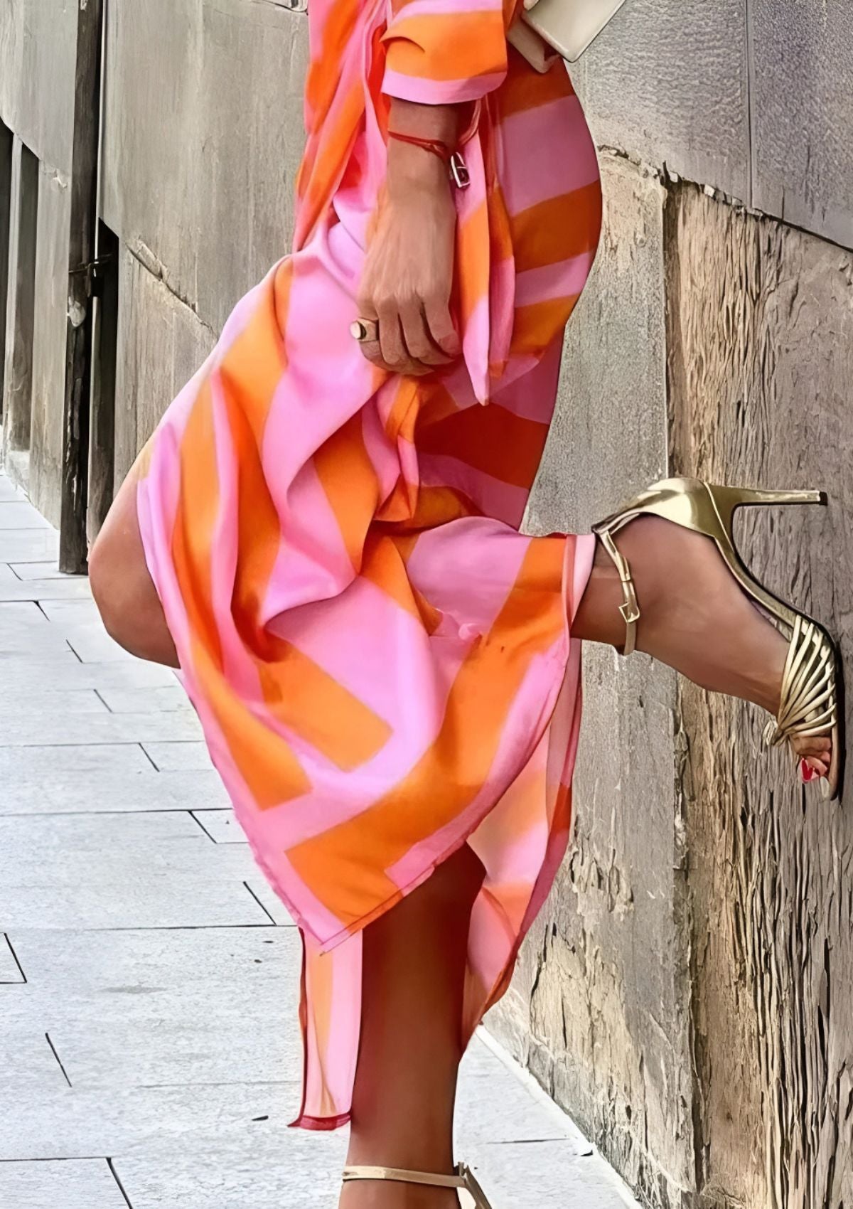 Zyra | Printed Waist-Cinching Shirt Dress