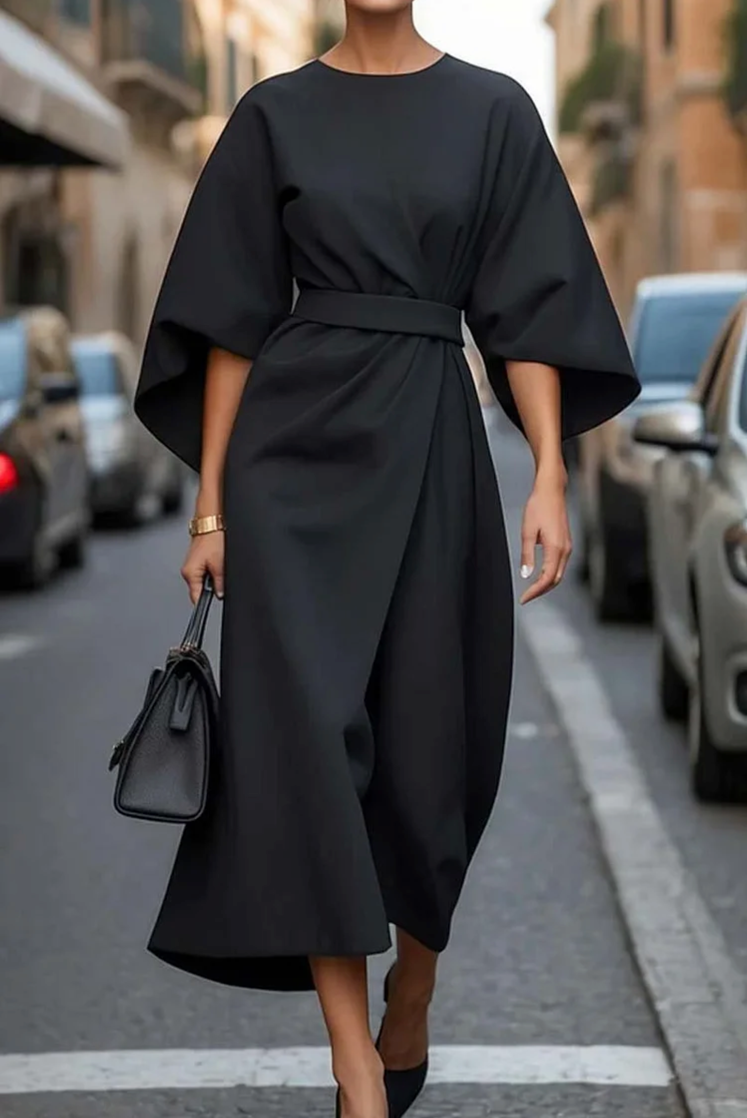 Kelly | Maxi Length Evening Dress with Belt