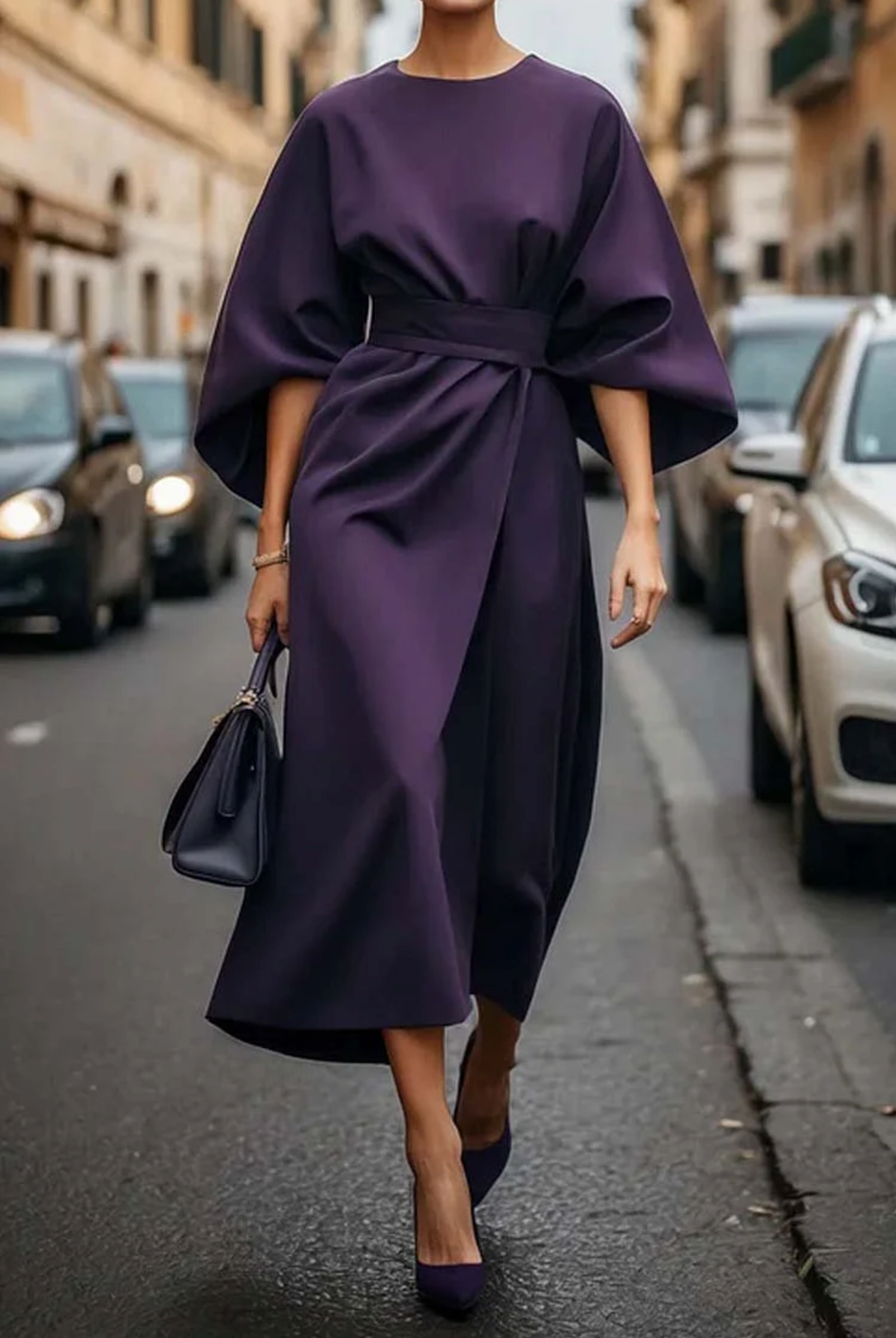 Kelly | Maxi Length Evening Dress with Belt
