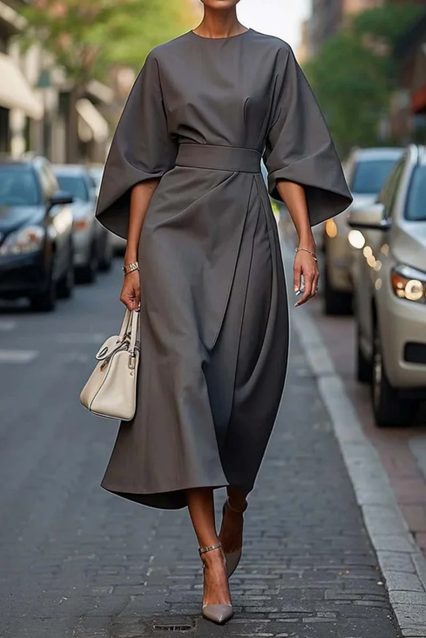 Kelly | Maxi Length Evening Dress with Belt