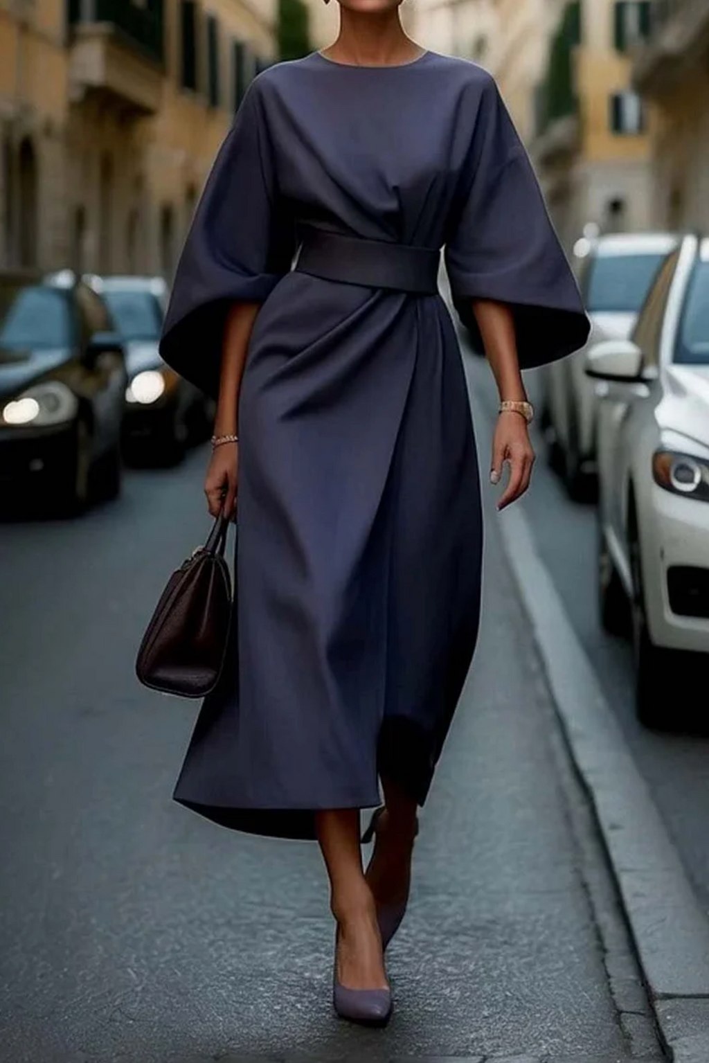 Kelly | Maxi Length Evening Dress with Belt