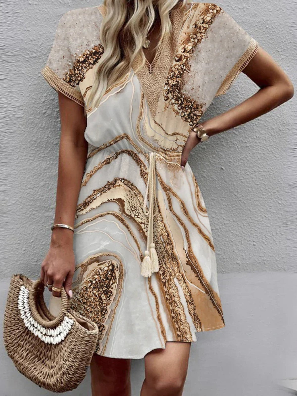 Baily | Stylish Printed V-Neck Dress