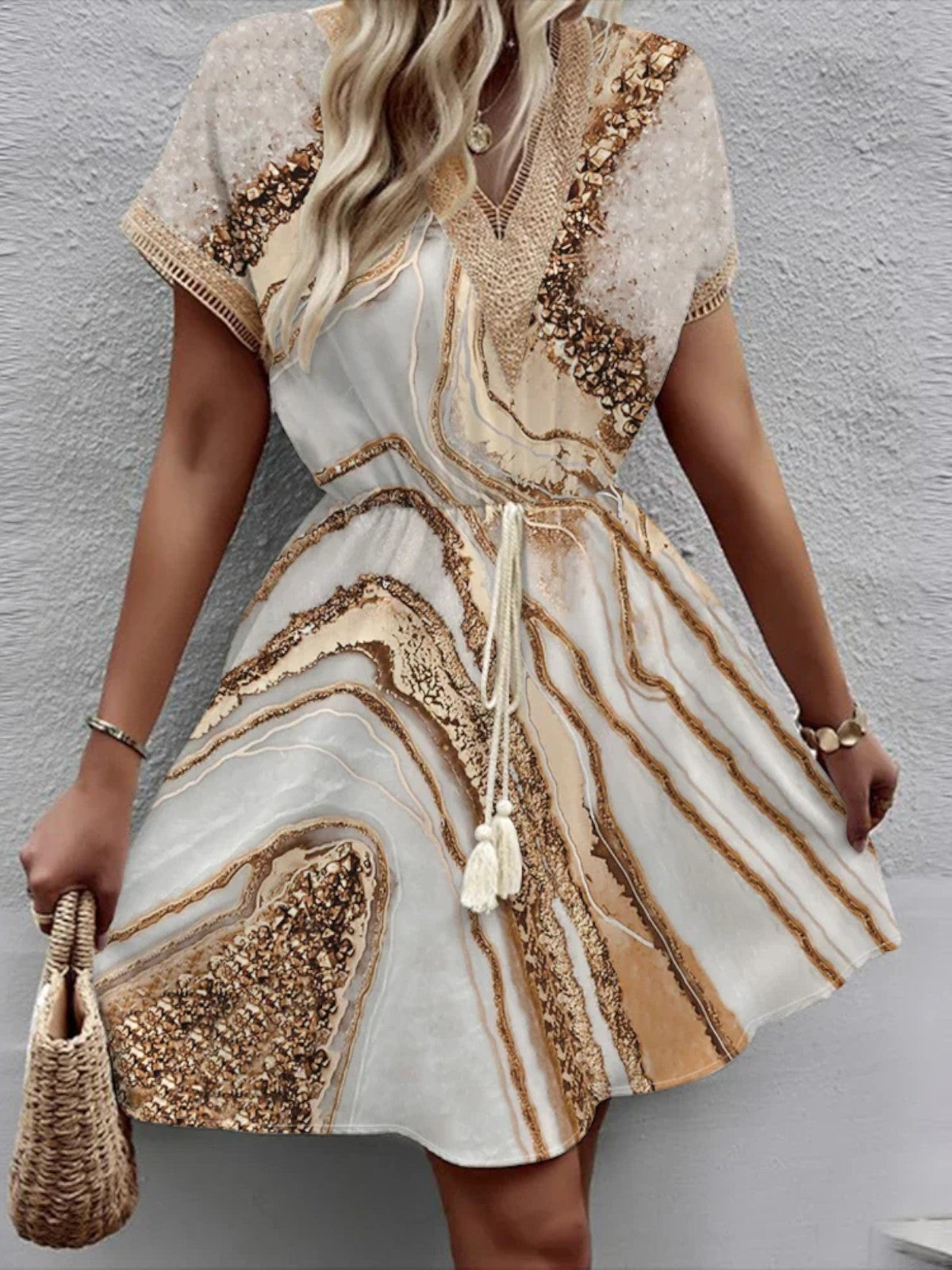 Baily | Stylish Printed V-Neck Dress